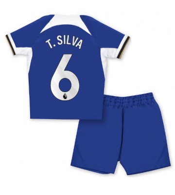 Chelsea Thiago Silva #6 Hemmakläder Barn 2023-24 Kortärmad (+ Korta byxor)